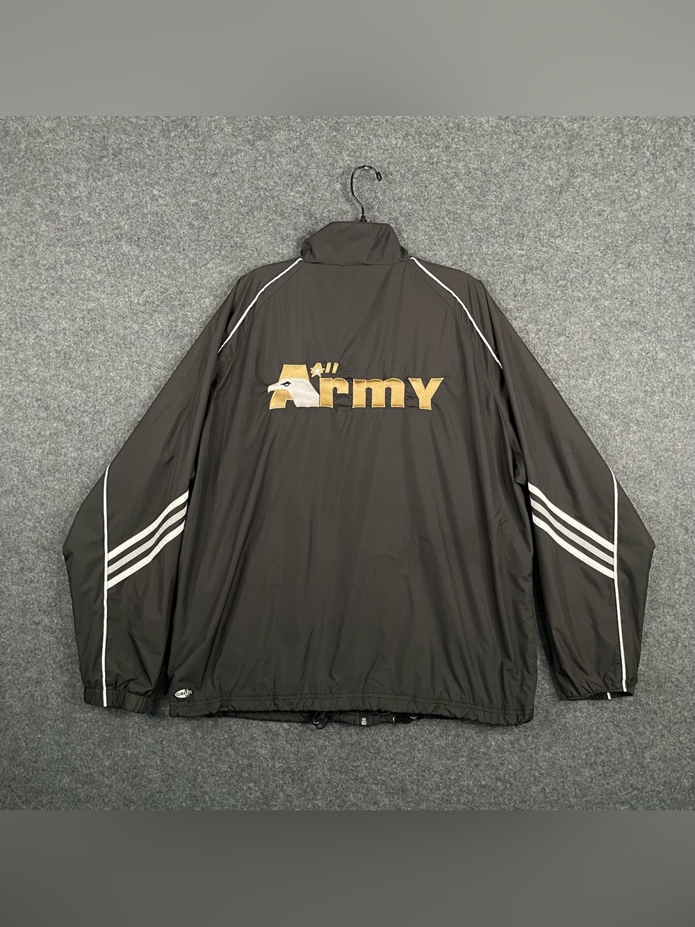 Army Black Knights Adidas Windbreaker Jacket 1/4 Zip Mens L Black Football NCAA